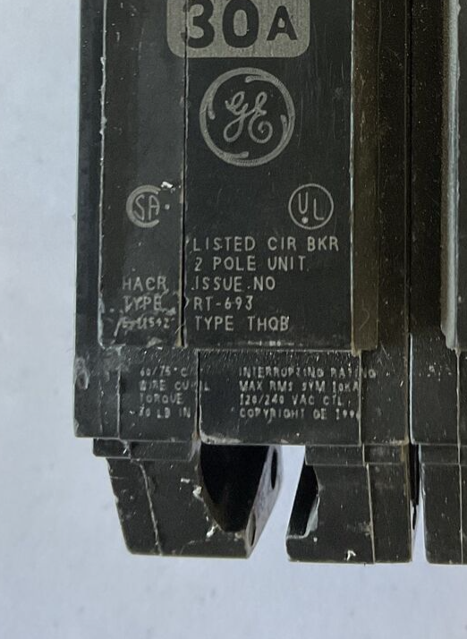 GENERAL ELECTRIC THQB 30A CIRCUIT BREAKER 2POLE