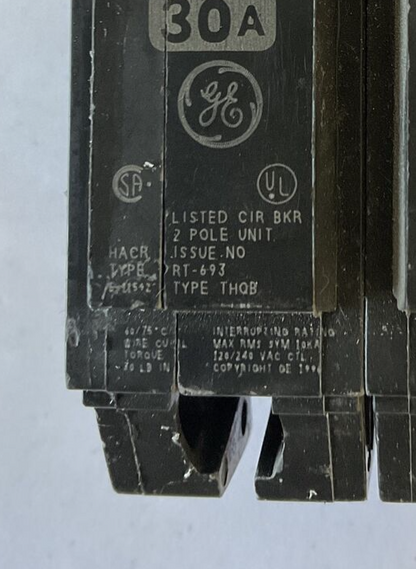 GENERAL ELECTRIC THQB 30A CIRCUIT BREAKER 2POLE