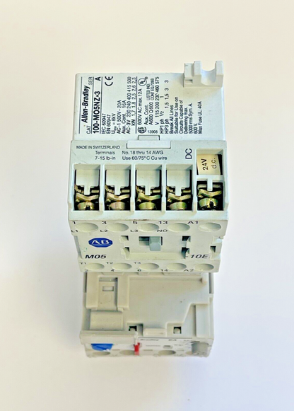 ALLEN BRADLEY - 193-EA1EB SER. B OVERLOAD RELAY & 100-MO5NZ*3 SER. A 24VDC COIL