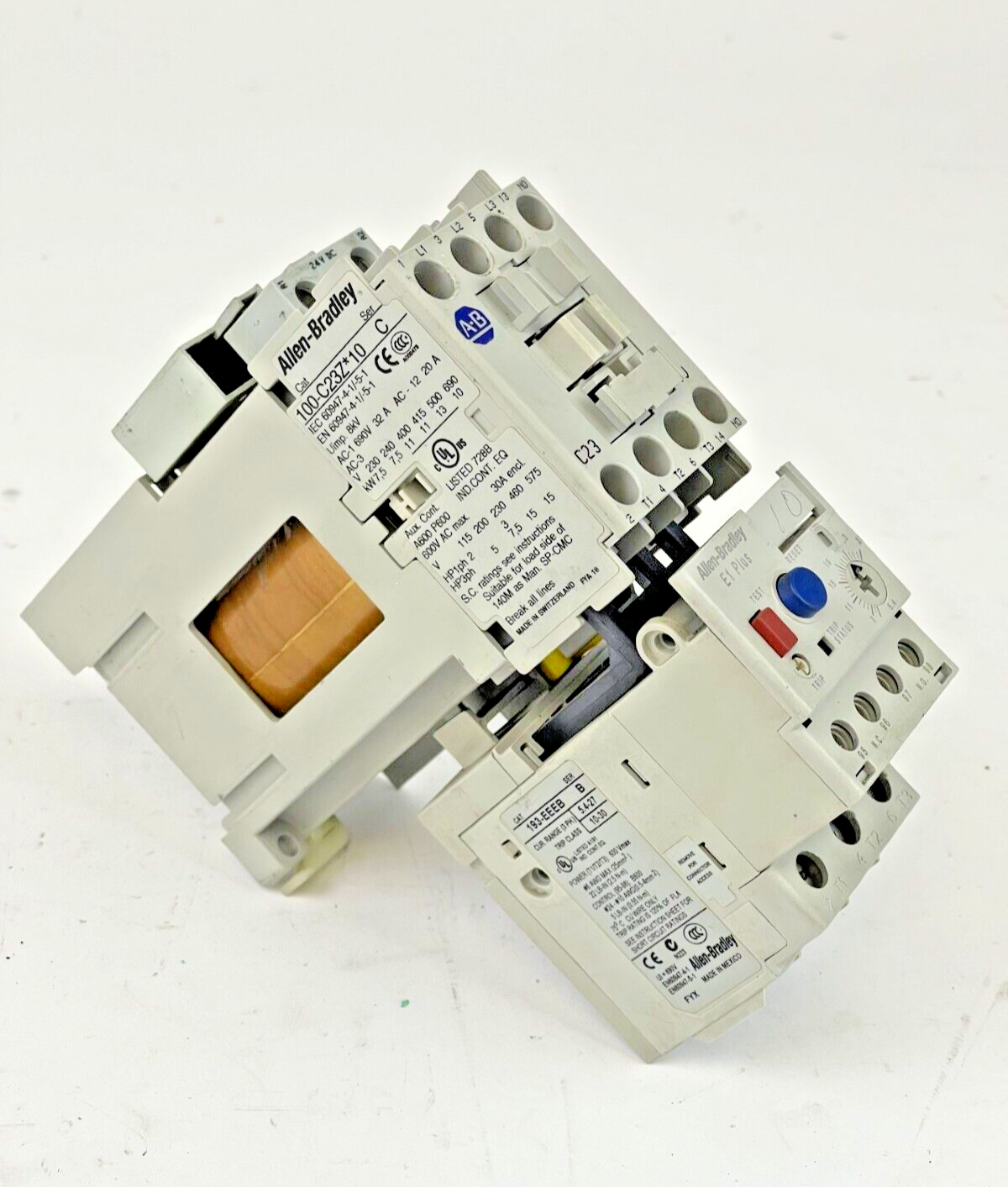 ALLEN BRADLEY -193-EEEB SER. B - 100-C23A*10 SER. C 25VDC - 100-FSD250 A COMBO
