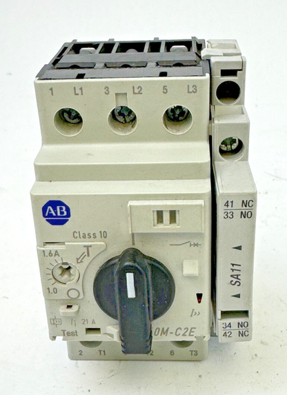 ALLEN-BRADLEY - 140M-C2E-B16 SER. C - MOTOR PROTECTOR + 140M-C-A SER. A AUX. CON