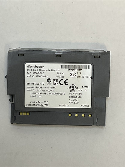 ALLEN BRADLEY 1734-OB8E SER C OUTPUT MODULE FW 3.022