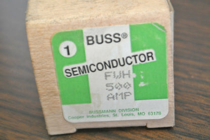 BUSS FWH500 SEMICONDUCTOR FUSE / 500A / 500V / NEW SURPLUS / EACH