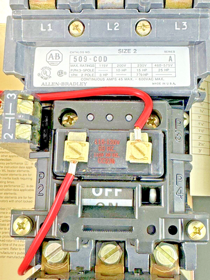 ALLEN-BRADLEY - 509-CAD SER. A -MAG MOTOR CONTROLLER W/ TYPE 1 ENC 120V COIL-NEW