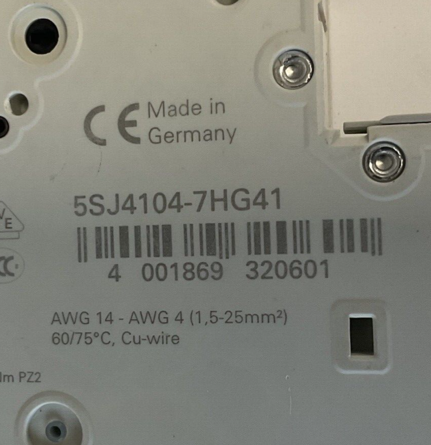 SIEMENS 5SJ4101-7HG41 CIRCUIT BREAKER 4A AUXILIARY CIRCUIT SWITCH