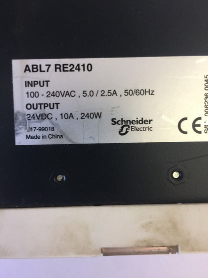 TELEMECANIQUE ABL7 RE2410 POWER SUPPLY MODULE INPUT 100-240VAC OUTPUT 24VDC