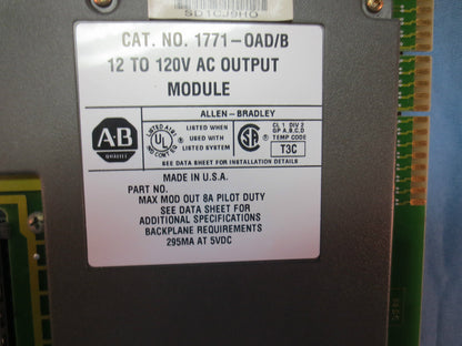 ALLEN-BRADLEY 1771-OAD B 12 to 120V AC OUTPUT MODULE