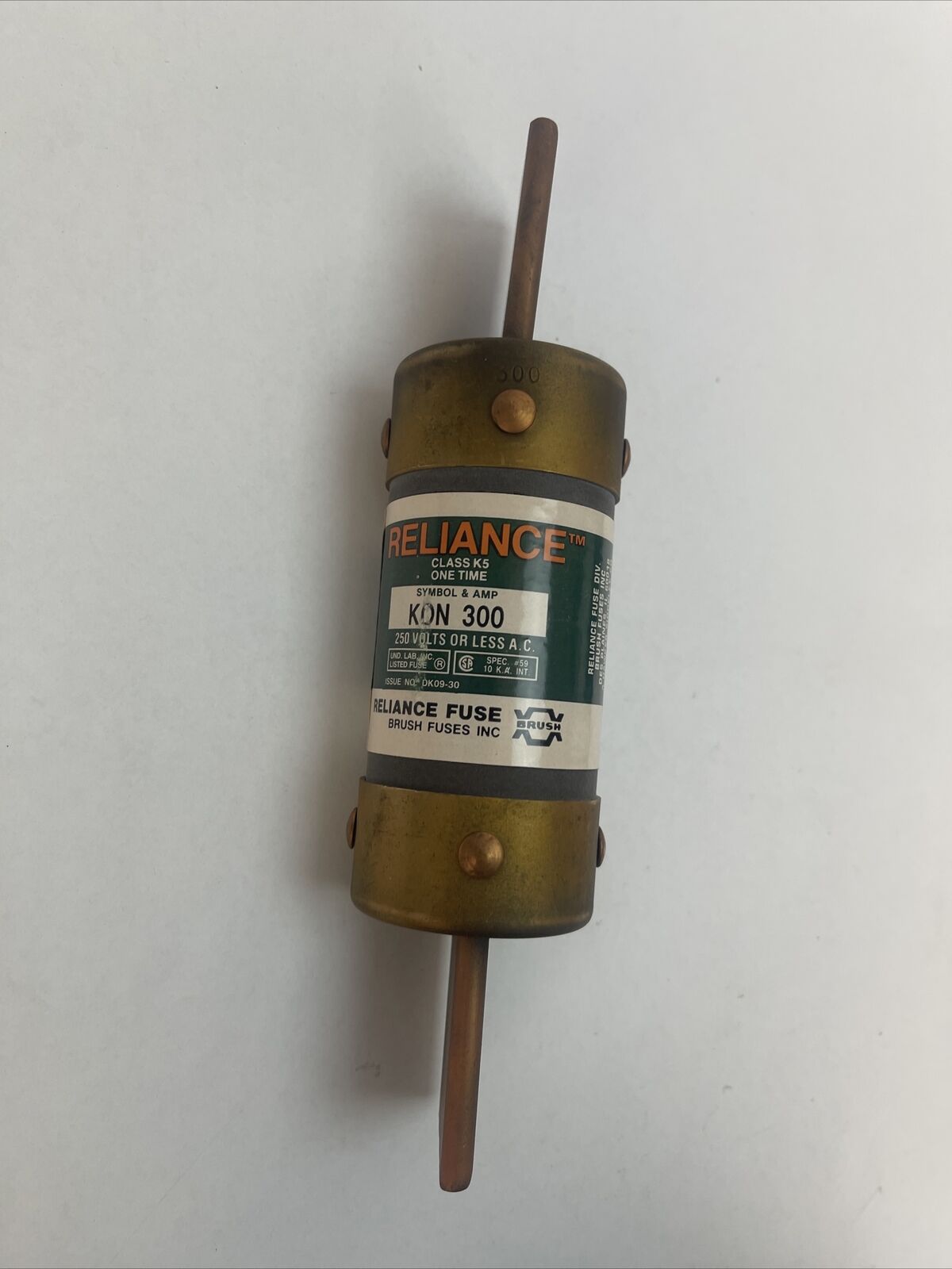 BRUSH RELIANCE KON300 ONE TIME CLASS RK5 FUSE 250VAC 300AMP