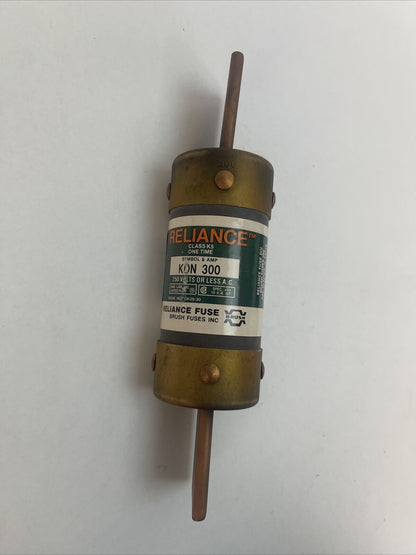 BRUSH RELIANCE KON300 ONE TIME CLASS RK5 FUSE 250VAC 300AMP