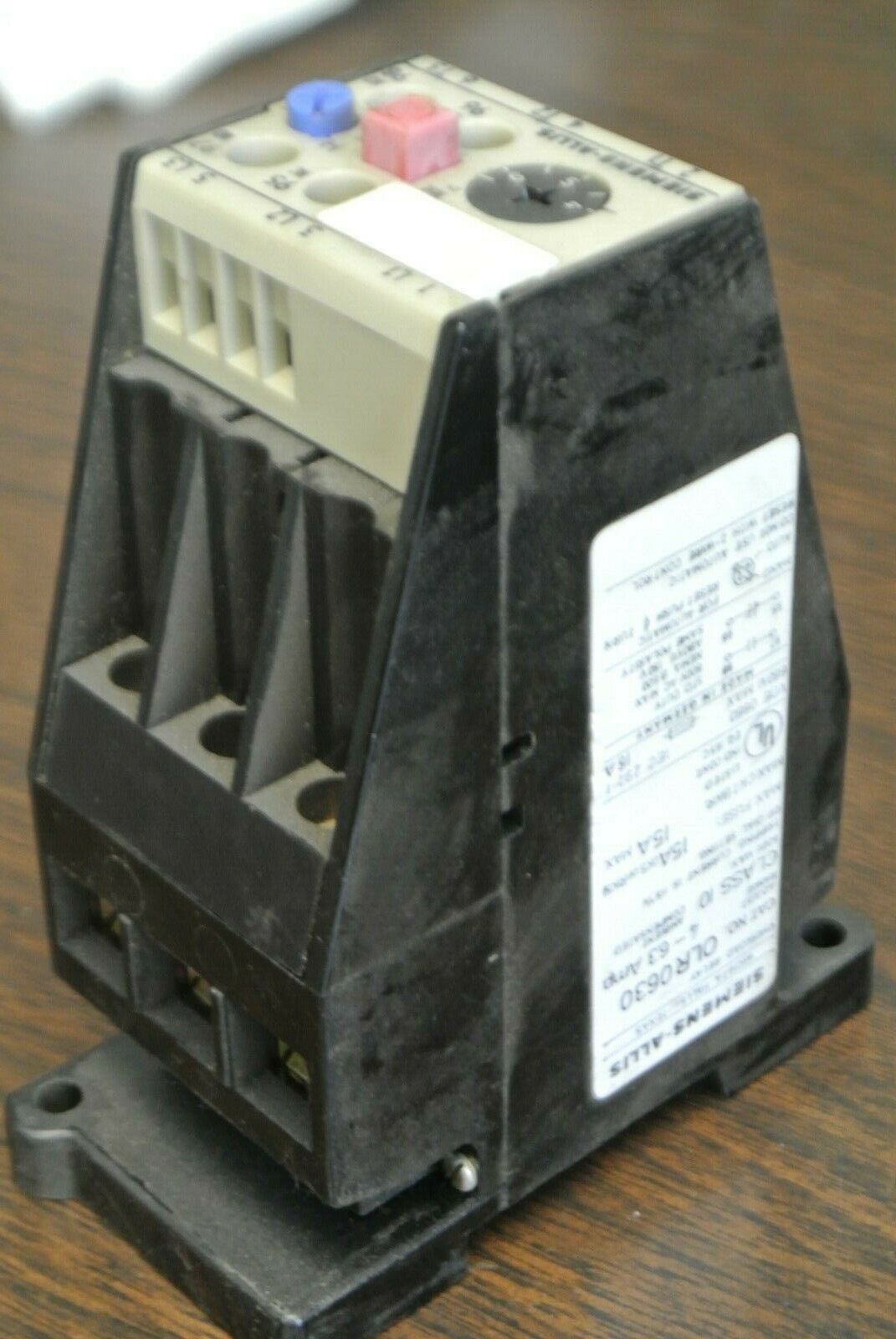 SIEMENS-ALLIS OLR0630 OVERLOAD RELAY 4-6.3 AMP