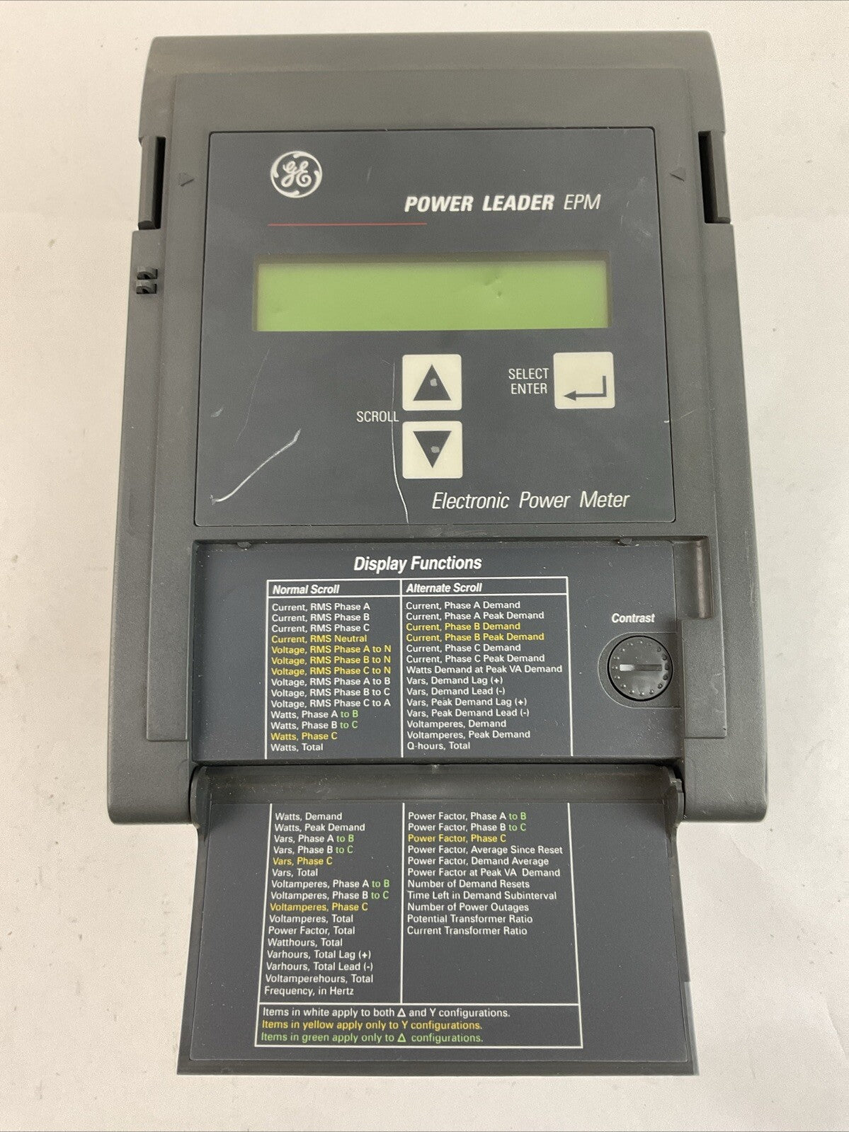 GE GENERAL ELECTRIC PLE3ESBG POWER LEADER EPM 120V 10AMP ELECTRONIC POWER METER