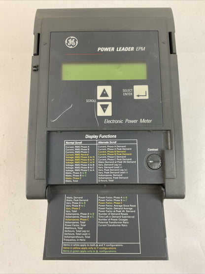 GE GENERAL ELECTRIC PLE3ESBG POWER LEADER EPM 120V 10AMP ELECTRONIC POWER METER
