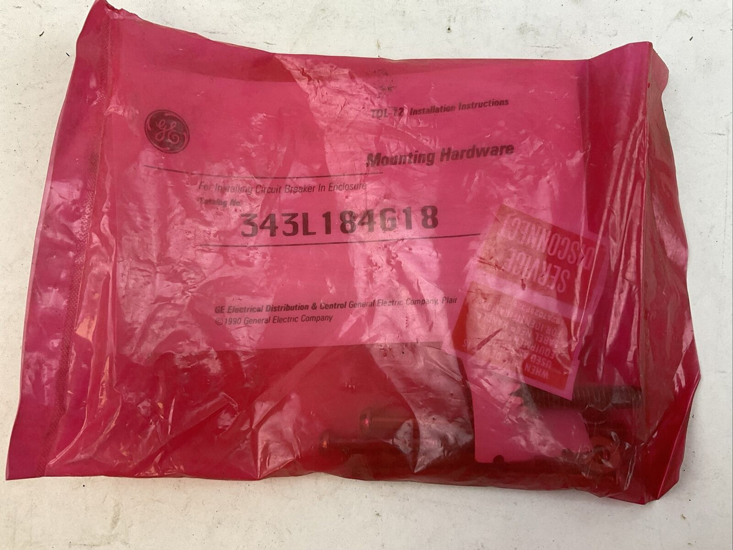 GE 343L184G18 MOUNTING HARDWARE
