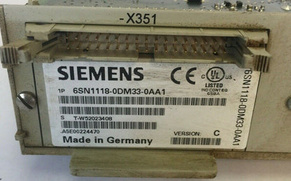 SIEMENS 6SN1118-0DM33-0AA1 CONTROL CARD VERSION C