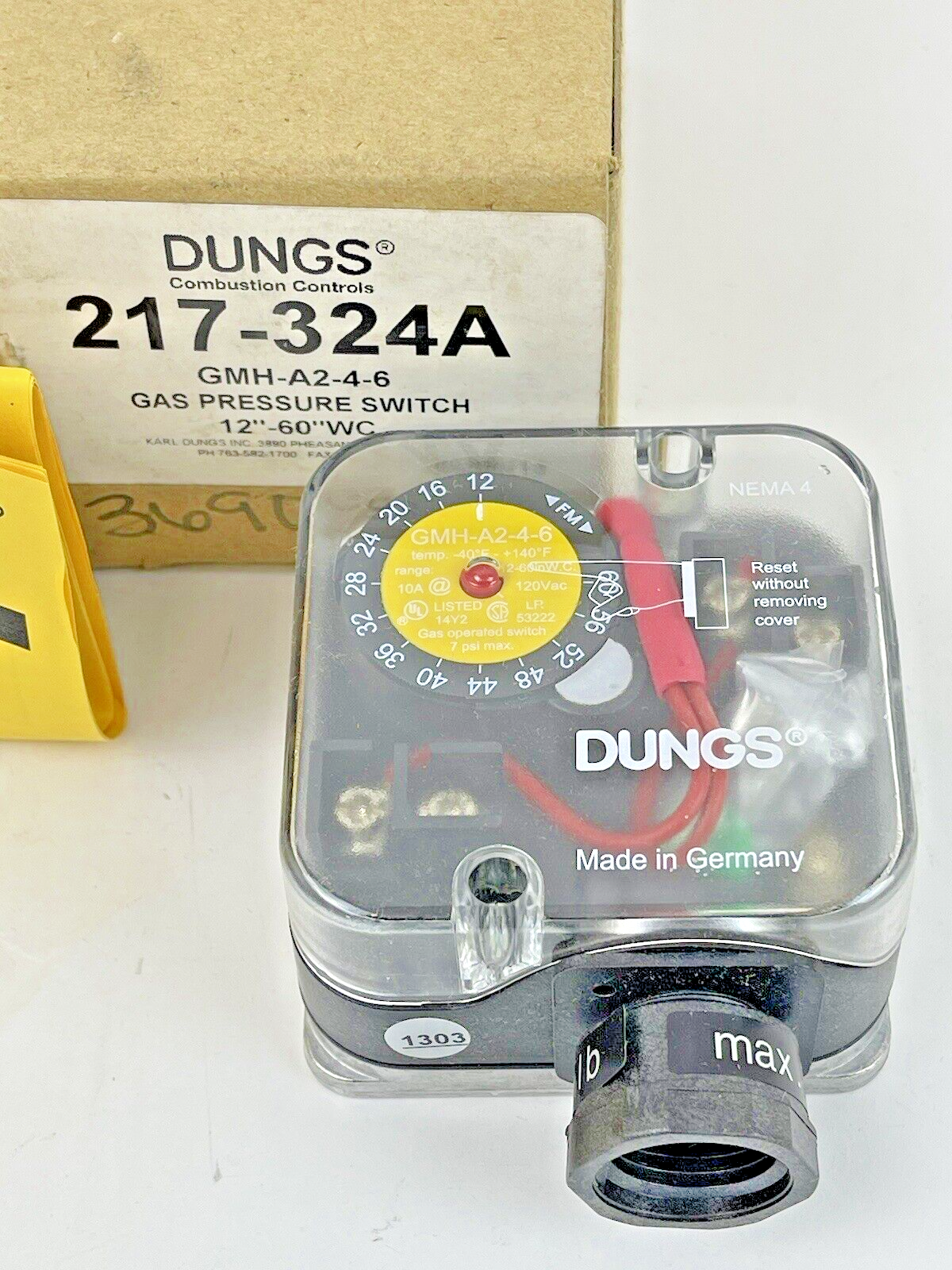 DUNGS - 217-324A - GAS PRESSURE SWITCH - A2-4-6 - NOW MODEL 266925