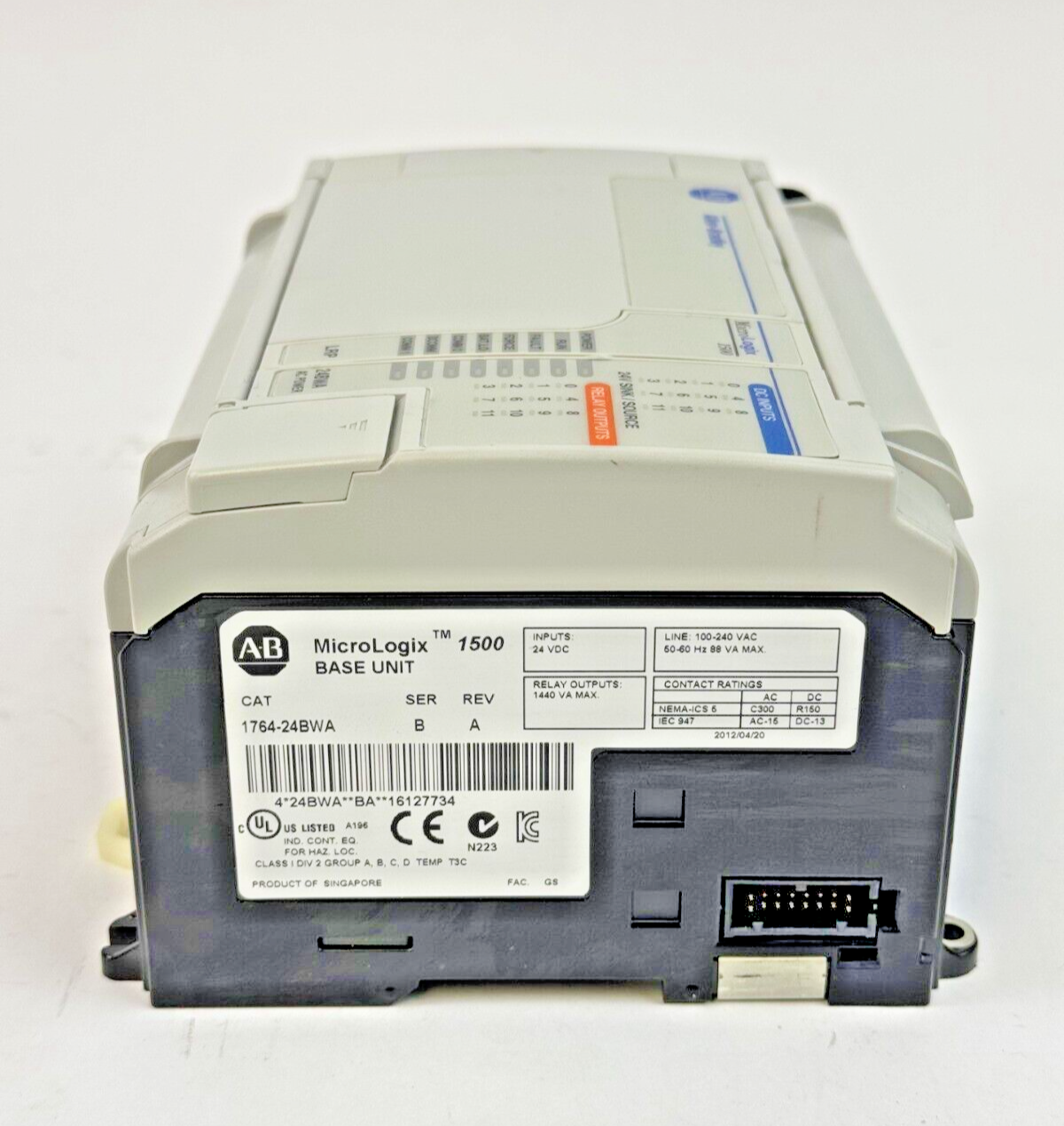 ALLEN-BRADLEY - 1764-24BWA SER. B REV. A - BASE UNIT & 1764-LRP - CPU UNIT