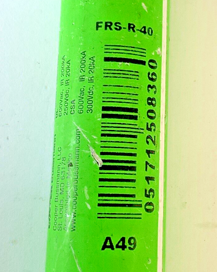 BUSSMANN FRS-R-40 FUSE 600VAC 250VDC 40A***LOTOF4***