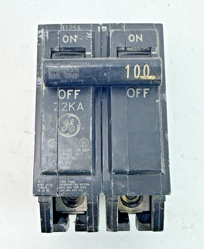 GE - THQL2100 - COMMON TRIP CIRCUIT BREAKER - 2 POLE, 100 A, 240 VAC **READ DES.