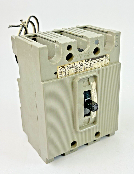 GOULD - HE3M040 - CIRCUIT BREAKER - 40A/3 POLE/600VAC & S01EE4R3 SHUNT TRIP