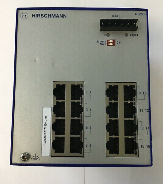 HIRSCHMANN RS20-1600T1T1SDAUHH RAIL SWITCH 60VDC/30VAC 50/60HZ