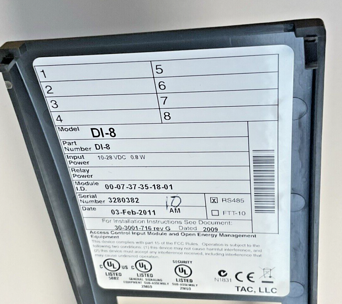 SCHNEIDER ELECTRIC DI-8 DIGITAL INPUT MODULE 28VDC 0.8W