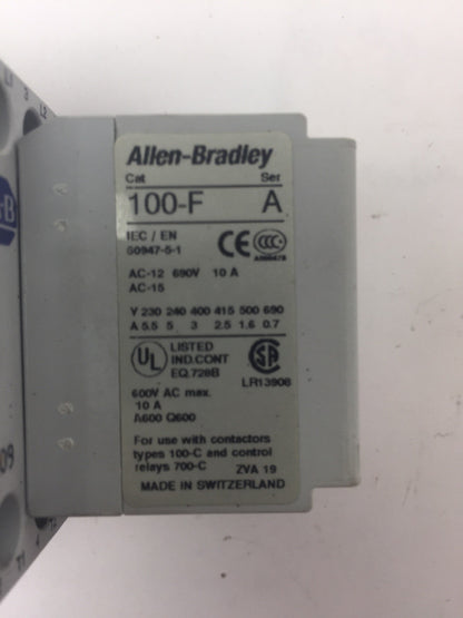 ALLEN BRADLEY 100-C09Z*400 CONTACTOR WITH 100-F COIL 24VDC