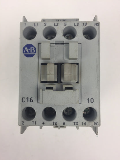 ALLEN BRADLEY 100-C16Z*10 CONTACTOR SER B 600VAC 30A COIL 24VDC