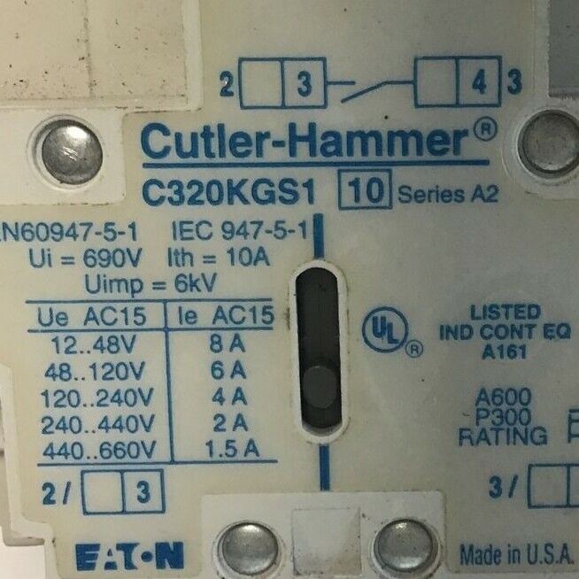 CUTLER HAMMER AE16ENS0 STARTER SER.C1 25A 600V W/C306DN3 SER.B1