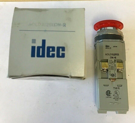 IDEC PUSH BUTTON AOLD312611DN-R 110-600VDC 120-600VAC TWTD-0126D 120V LSPD-6