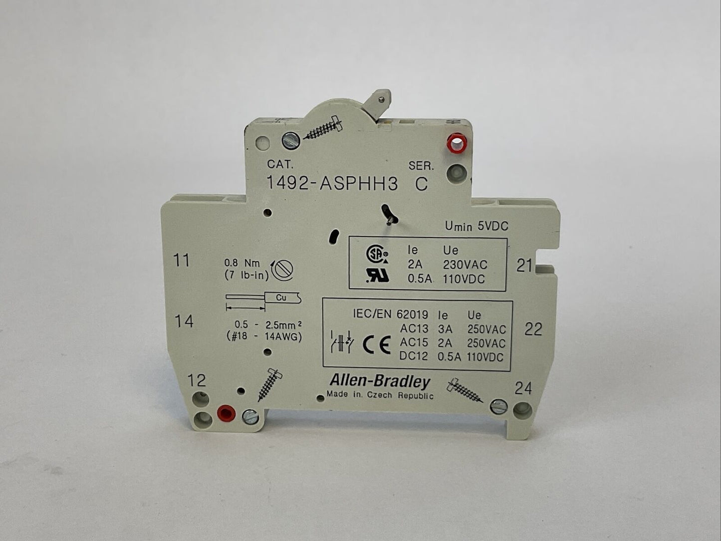 ALLEN BRADLEY 1492-ASPHH3 AUXILIARY SWITCH SER C