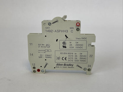 ALLEN BRADLEY 1492-ASPHH3 AUXILIARY SWITCH SER C