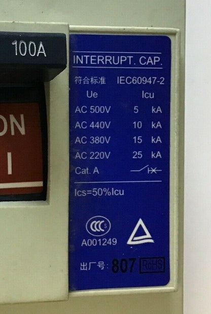 SHIHLIN BM100-SN CIRCUIT BREAKER 100a 690v