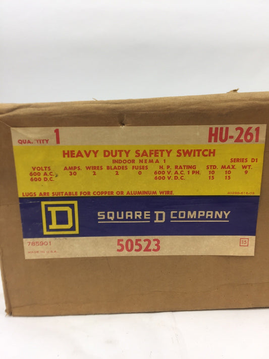 SQUARE D HU-261 HEAVY DUTY SAFETY SWITCH