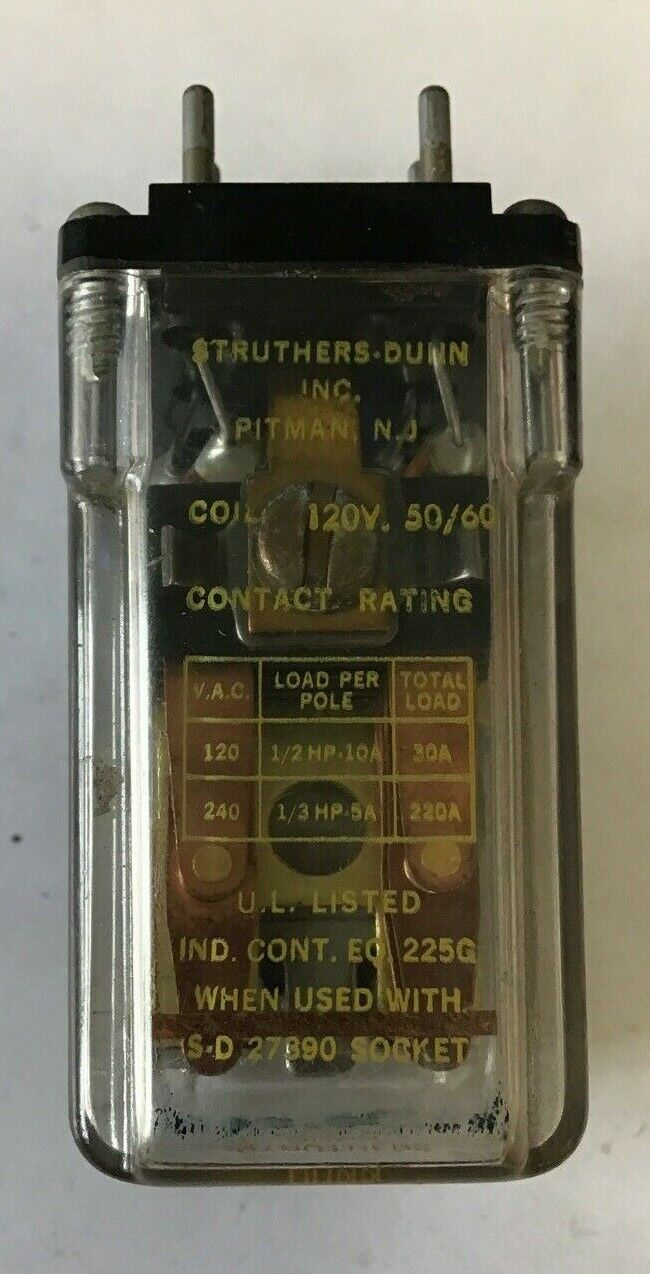 STRUTHERS DUNN 219BBX-P RELAY 120V 60HZ 110V 50HZ 10A