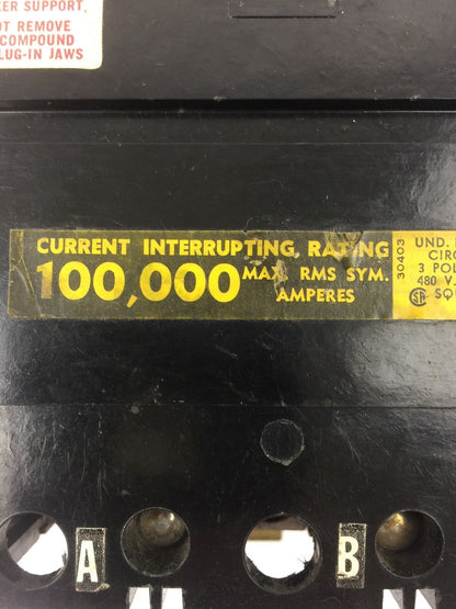 SQUARE D IFB34040S CIRCUIT BREAKER 480 VAC 40 AMP 3 POLE TYPE IFB SPECIAL MADE