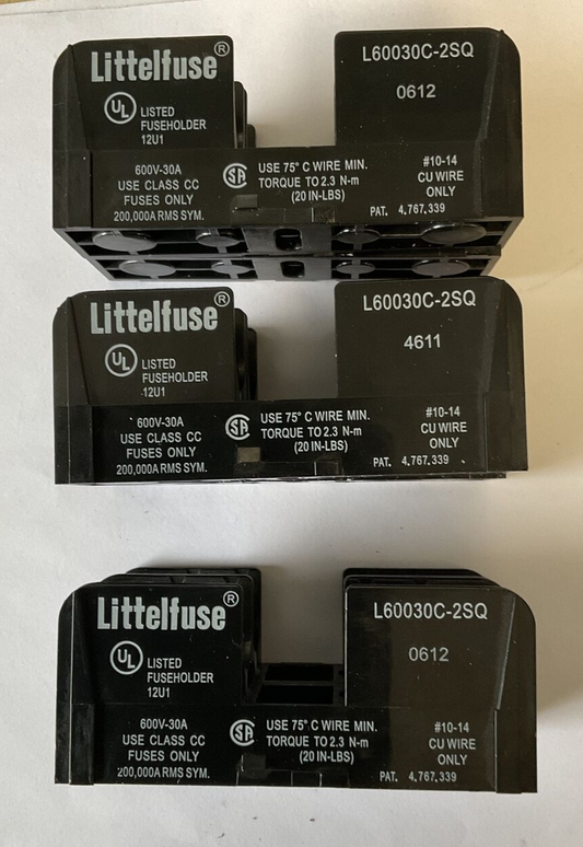 LITTLEFUSE L60030C-2SQ FUSE HOLDER 600V 30A ***LOTOF3***