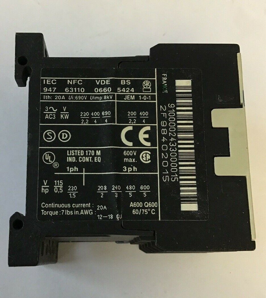 Telemecanique LP4K 0910 BW3 Contactor 600V 24V Coil