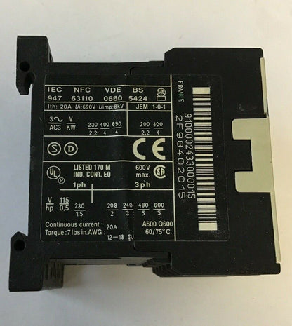 Telemecanique LP4K 0910 BW3 Contactor 600V 24V Coil