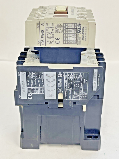 ALLEN BRADLEY - 700-F400A1 SER. C RELAY W/ 120V/60HZ COIL & 195-FA40 SER. A CONT