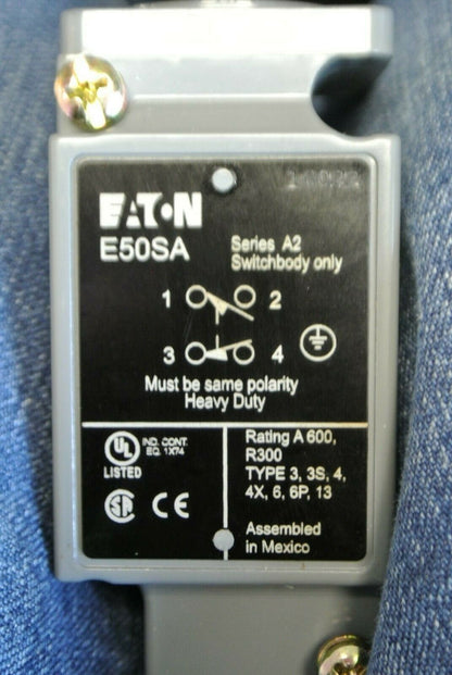 EATON E50SA Ser. A2 HEAVY DUTY SWITCH BODY ONLY / SINGLE POLE / 1 NO 1 NC