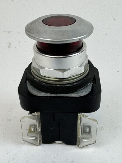 ALLEN-BRADLEY - 800T-FXQ24RAA1 SER. T - RED MUSHROOM PUSH/PULL BUTTON W/ BLOCK