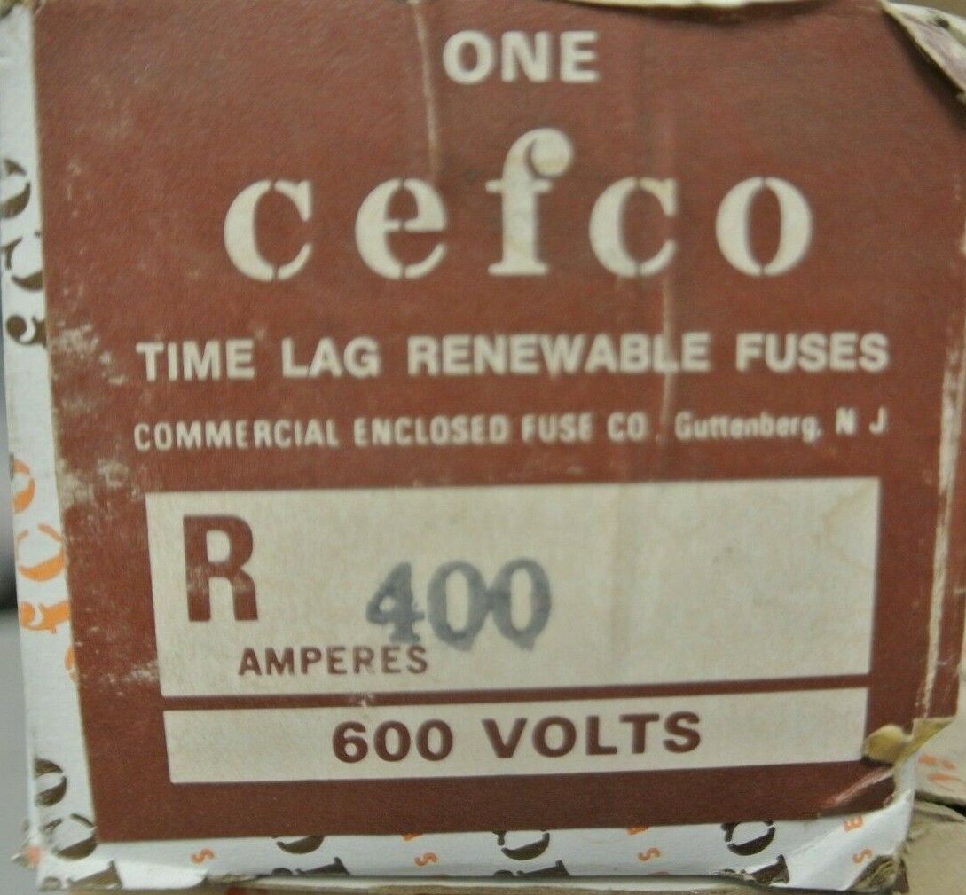 CEFCO REN400 RENEWABLE FUSE / 400A / 600V / NEW SURPLUS / CAPACITY 250-400 AMPS