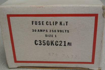 CUTLER-HAMMER C350KC21 FUSE CLIP KIT / 30A / 250V / SIZE 1 / NEW SURPLUS