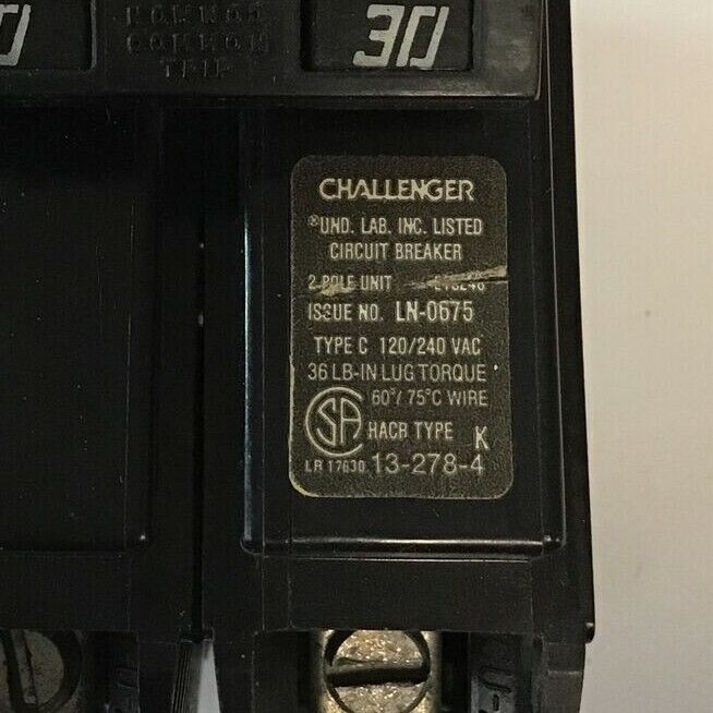 CHALLENGER C230 CIRCUIT BREAKER 120/240VAC ***LOTOF3***