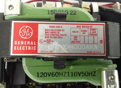 GE MAGNETIC TWO SPEED STARTER CR209B000AKA - NEMA SIZE 0, 18 AMP  (NEW)