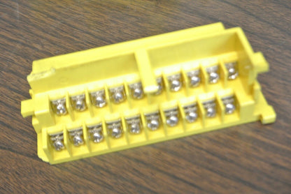 LOT of 3 / HONDA TERMINAL BLOCK MDL930 (?) / YELLOW / 20-TERMINALS / CHIPPED