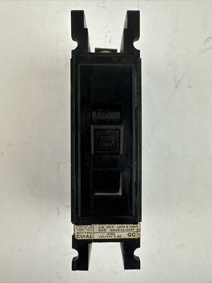 WESTINGHOUSE QC115 CIRCUIT BREAKER 15AMP 120/240VAC 1POLE