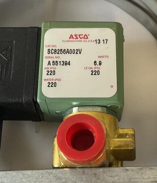 ASCO SC9256A002V SOLENOID VALVE 220PSI 24VDC 6.9W FT