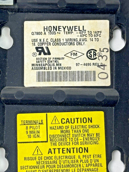 HONEYWELL - RM7890 A 1015 - ULTRAVIOLET FLAME AMPLIFIER - BURNER CONTROL