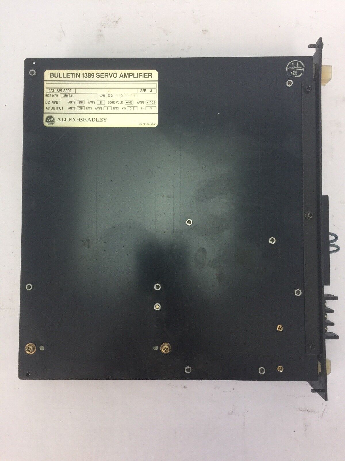 ALLEN BRADLEY 1389-AA09 SERVO AMPLIFIER SER A INPUT 310VDC 11A OUTPUT 210VAC 9A